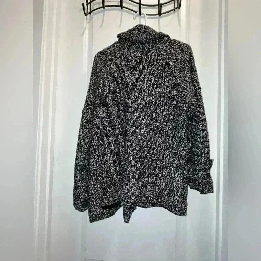 Free People Slouchy Boho Utility Moto Jacket Marled Black - Picture 2 of 7